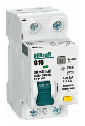 Дифференциальный автомат ДИФ-103 DEKraft 10A 30mA тип AC 4,5 kA (х-ка C) 16051DEK