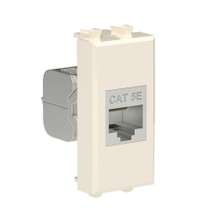 Компьютерная розетка DKC Avanti RJ-45 без шторки кат. 5е экранированная 1 модуль (ванильная дымка) 4405761