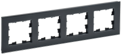 Рамка 4-м BRITE DECOR Черный глянец стекло РУ-4-2-БрЧ BR-M42-G-K02