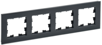 Рамка 4-м BRITE DECOR Черный глянец стекло РУ-4-2-БрЧ BR-M42-G-K02