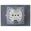 Розетка 2-ая с/з с крышкой 16А в сборе IP44 IEK SKANDY SK-R12G (графит) SK-R26-16-44-K53-F