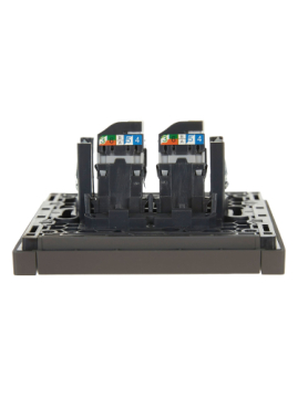 Розетка компьютерная двойная RJ45 FORTE&PIANO кат.5E FP333 (серый) FP-K20-1-K03