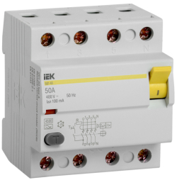 УЗО IEK ВД1-63 4P 50А 100мА 4,5кА тип A MDV11-4-050-100