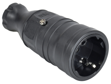Розетка переносная IEK OMEGA РБп14-1-0м IP20 (черная) OM-KR20-16-20-P1-00-K02