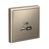 Розетка USB ArtGallery тип А/тип С высокоскор. заряд 45W QC PD (шампань) GAL000529