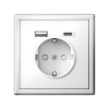 Зарядка USB (А+С) с розеткой ArtGallery (белый) GAL000132
