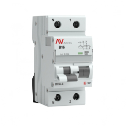 Дифференциальный автомат EKF Averes DVA-6 1P+N 16А 30мА (хар. B, тип A) 6кА rcbo6-1pn-16B-30-a-av