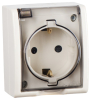 Розетка Simon 15 Aqua с/з с крышкой IP54 (слоновая кость) 1594432-031