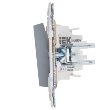 Выключатель 1-клавишный кнопочный IEK SKANDY SK-V14Gr (серый) SK-V17-0-10-K03