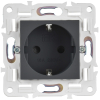Розетка IEK SKANDY с заземлением со шторками 16А SK-R04G (графит) SK-R14-16-K53