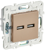 Розетка USB A+A 3,1А IEK SKANDY SK-R15Sa (песочный)  SK-U21-D31-K98