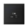Розетка USB ArtGallery тип С высокоскор. заряд 65W QC PD (карбон) GAL001027