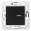 Розетка USB A+C 18Вт IEK SKANDY SK-R13Bl (черный) SK-U22-018-K02