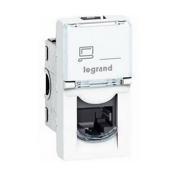 Механизм компьютерной розетки Legrand Mosaic RJ45 Кат. 6 STP 1 модуль (белый) 076563