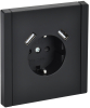 Зарядка USB (А+A) с розеткой FORTE&PIANO 3,1А FP145 (черный) FP-R14-16-U21-D31-K02