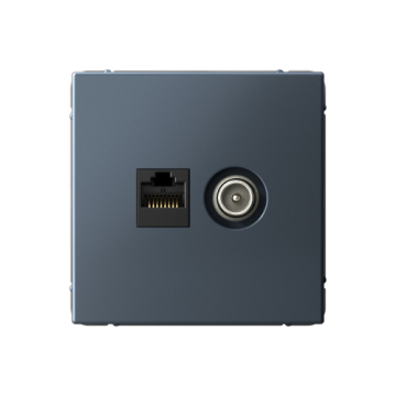Розетка TV+компьютерная RJ45 ArtGallery (грифель) GAL000789
