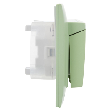 Розетка 2-ая с/з с крышкой 16А в сборе IP44 IEK SKANDY SK-R12G (мятный) SK-R26-16-44-K06-F