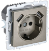 Зарядка USB (А+А) 3,1А с розеткой 16А BRITE шампань РЮш10-2-БрШ BR-R14-16-U21-D31-K37