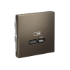 Розетка USB ArtGallery тип С высокоскор. заряд 65W QC PD (мокко) GAL000627
