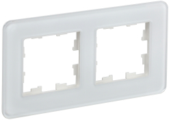 Рамка 2-м скругленная BRITE DECOR Белый матовый стекло РУ-2-2-Бр BR-M22-G-41-K01