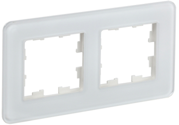 Рамка 2-м скругленная BRITE DECOR Белый матовый стекло РУ-2-2-Бр BR-M22-G-41-K01
