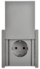Розетка с крышкой FORTE&PIANO винтовое крепление 16А IP44 FP521 (сталь) FP-R16-16-44-K46