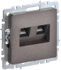 Розетка компьютерная двойная BRITE RJ45 5E темная бронза РК10-2-БрТБ BR-K20-1-K45