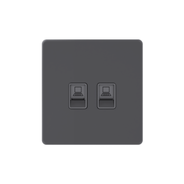 Розетка компьютерная двойная RJ45 кат.5e SE Systeme Infinity (вулканический пепел) FSE000785