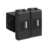 USB зарядное устройство модульное Avanti 2 модуля тип А 2.1 А (черный матовый) 4412542