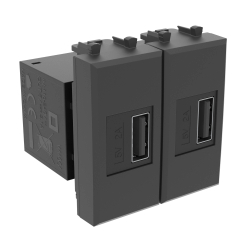 USB зарядное устройство модульное Avanti 2 модуля тип А 2.1 А (черный матовый) 4412542