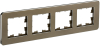 Рамка 4-м скругленная BRITE DECOR Латунь металл РУ-4-1-Бр RE BR-M42-M-01-K49