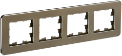Рамка 4-м скругленная BRITE DECOR Латунь металл РУ-4-1-Бр RE BR-M42-M-01-K49