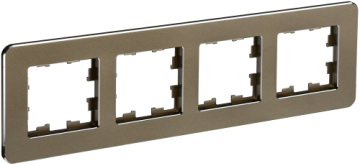 Рамка 4-м скругленная BRITE DECOR Латунь металл РУ-4-1-Бр RE BR-M42-M-01-K49