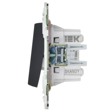 ыключатель перекрестный 2-клавишный IEK SKANDY 10А SK-V06Bl (черный) SK-V23-0-10-K02