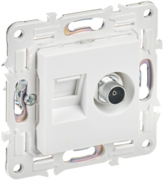 Розетка TV+RJ45 кат.5E IEK SKANDY SK-A14W (арктический белый ) SK-AK20-1-K01