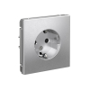 Розетка ArtGallery с заземлением со шторками 16А (алюминий) GAL000345