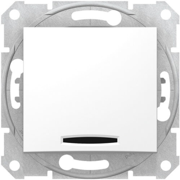 Кнопочный выключатель Sedna с синей подсветкой (белый) SDN1600121