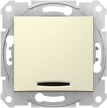 Перекрестный одноклавишный переключатель с подсветкой Sedna (бежевый) SDN0501147