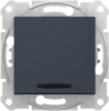 Проходной одноклавишный переключатель с подсветкой Sedna (графит) SDN1500170