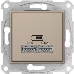 Розетка USB Sedna (титан) SDN2710268