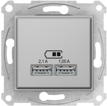 Розетка USB Sedna (алюминий) SDN2710260