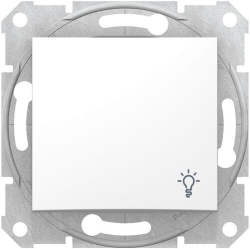 Кнопочный выключатель Sedna с символом «свет» (белый) SDN0900121