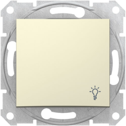 Кнопочный выключатель Sedna с символом «свет» (бежевый) SDN0900147