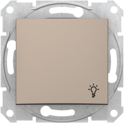 Кнопочный выключатель Sedna с символом «свет» (титан) SDN0900168