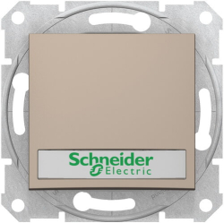 Кнопочный выключатель Sedna с полем для надписи и подсветкой (титан) SDN1600368