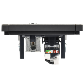 Розетка TV+RJ45 кат.5E FORTE&PIANO FP636M (металл шампань) FP-AK20-1-M-K37