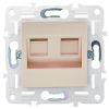 Розетка компьютерная двойная IEK SKANDY RJ45 кат.6 SK-K04Sa (песочный) SK-K20-2-K98