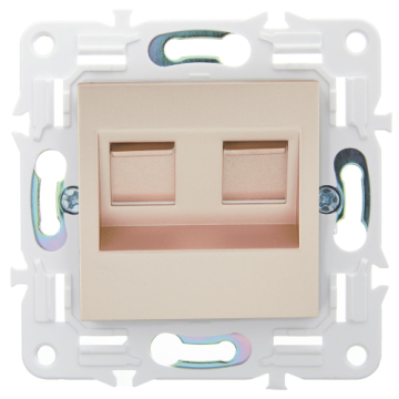 Розетка компьютерная двойная IEK SKANDY RJ45 кат.6 SK-K04Sa (песочный) SK-K20-2-K98