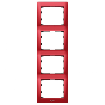 Рамка Galea life четырехместная вертикальная (красный) 771908