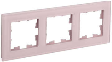 Рамка 3-м BRITE DECOR Розовый матовый стекло РУ-3-2-Бр BR-M32-G-31-K14